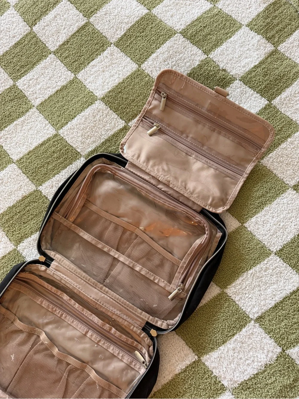 Black Quilted Travel Organizer Tote